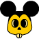 Yellow Mickey Mouse Smiley Face, Emoticon