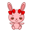 Rabbit With Red Ribbon Smiley