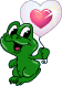 Green Frog With Heart Smiley