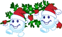 2 Smileys In Santa Attire Smiley