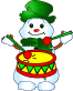 Frosty Plays With Drums Smiley