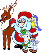 Santa, Reindeer And Animals Smiley