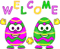 Easter Eggs Say Welcome Smiley