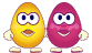 Yellow And Purple Eggs Smiley