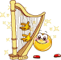 Smiley Playing Harp Smiley