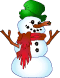 Snow Man In Red Scarf Smiley