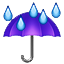 Purple Umbrella And Rain Smiley