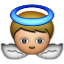 Angel With Blue Halo. Smiley