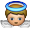 Angel With Blue Halo. Smiley