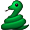 Green Swirly Snake Smiley Face, Emoticon