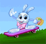 Bunny Skateboard Time Smiley
