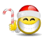 Santa And Candy Cane Smiley