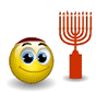 Shalom And Red Candles Smiley