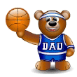 Daddy Bear Basketball Smiley