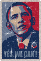 Obama Poster Glittering Smiley